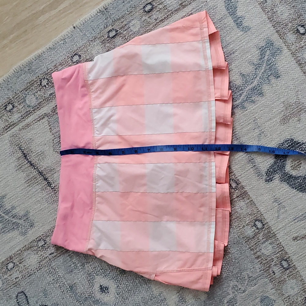 Lululemon Pace Setter Skirt Gros Gingham Bleached Coral / Pop Orange HTF sz4 - Picture 5 of 10